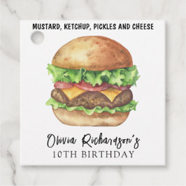 Etiquetas Para Recuerdos Cumpleaños del Fiesta de la hamburguesa acuática