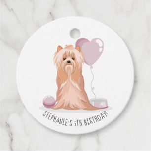 Etiquetas Para Recuerdos Cumpleaños del Terrier de Cute Yorkshire