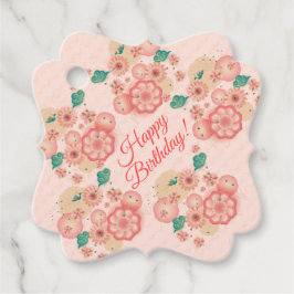 Etiquetas Para Recuerdos Cumpleaños Feliz - Decoración Jardín con Flores de