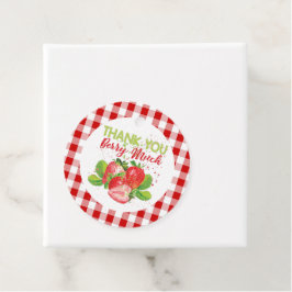 Etiquetas Para Recuerdos Cumpleaños Fresa Plaid Gracias