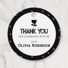 Etiquetas Para Recuerdos Cumpleaños gótico, blanco y negro