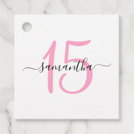 Etiquetas Para Recuerdos Cumpleaños personalizado de 15 años en rosa