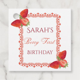 Etiquetas Para Recuerdos Cumpleaños primero de Red Lace Berry