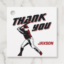 Cumpleaños Rojo Negro de Béisbol Gracias