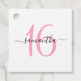 Etiquetas Para Recuerdos Cumpleaños Rosa Personalizado Dulces 16