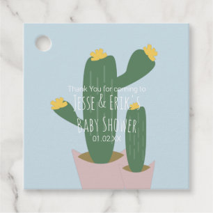 Etiquetas Para Recuerdos Cupcakes de Cactus  Agradecimiento por Baby Shower