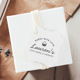 Etiquetas Para Recuerdos Cupcakes Modern Retro Horneados con Amor