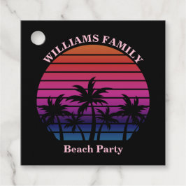 Etiquetas Para Recuerdos Custom Beach Party Tropical Sunset Palm Trees