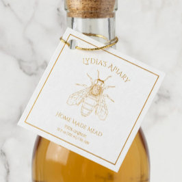 Etiquetas Para Recuerdos Custom Home Brewed Honey Wine Foil Square Tag