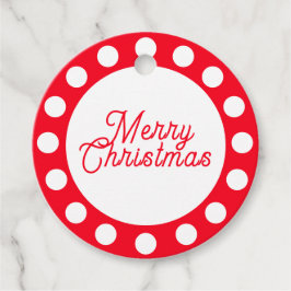 Etiquetas Para Recuerdos Custom Merry Christmas Red and White Dots