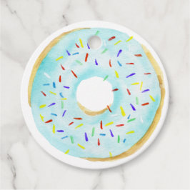 Etiquetas Para Recuerdos Cuta acuarela Blue Sprinkle Donut Cumpleaños