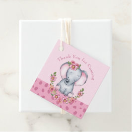 Etiquetas Para Recuerdos Cuta acuarela Elefante Floral Rosa Baby Shower