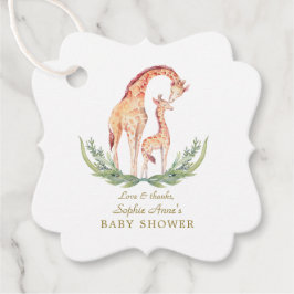 Etiquetas Para Recuerdos Cute acuarela Giraffe Chica Baby Shower