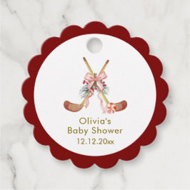 Etiquetas Para Recuerdos Cute All Stars Bow Floral Hockey Girl Baby Shower