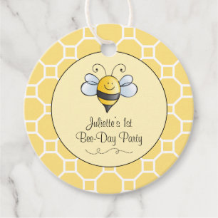 Etiquetas Para Recuerdos Cute amarillo negro Bumblebee primer cumpleaños