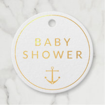 Cute Anchor Blue Watercolor Baby Shower Gracias