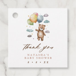 Etiquetas Para Recuerdos Cute Bear y Globos Baby Shower Gracias