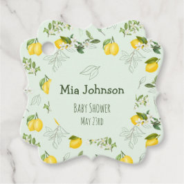 Etiquetas Para Recuerdos Cute Blooming Lemons Watercolor Baby Shower
