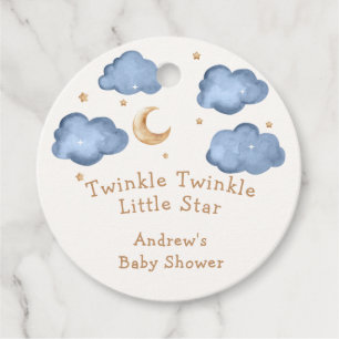 Etiquetas Para Recuerdos Cute Blue Moon Stars Twinkle Twinkle Baby Shower