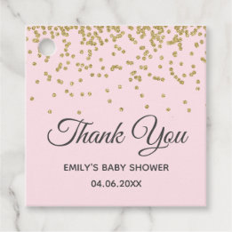 Etiquetas Para Recuerdos Cute Blush Rosa Dorado Brillante Gracias Baby Show