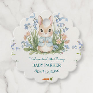 Etiquetas Para Recuerdos Cute Bunny Spring Floral Personalized Baby Shower 
