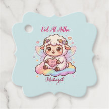 Cute Chibi Hada Oveja Arcoíris Eid Adha Mubarak 