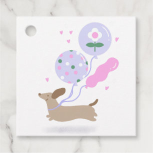 Etiquetas Para Recuerdos Cute Dachshund Weiner Perro Lover Fiesta Rosa