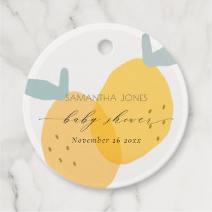 Etiquetas Para Recuerdos Cute Divertido Amarillo Fruity Citrus Baby Shower