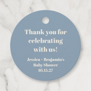 Etiquetas Para Recuerdos Cute Dusty Blue Baby Shower Personalizado Gracias