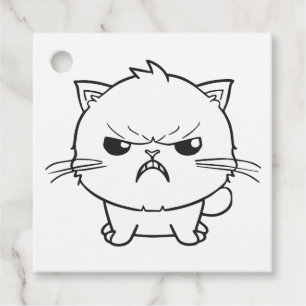 Etiquetas Para Recuerdos Cute el silbido de un gato enojado.