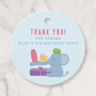Etiquetas Para Recuerdos Cute Elephant Holding Gifts Party Favor Tags