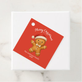 Etiquetas Para Recuerdos Cute Gingerbread Man with Santa Hat - 