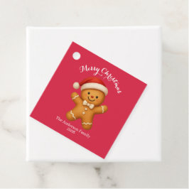 Etiquetas Para Recuerdos Cute Gingerbread Man with Santa Hat - 