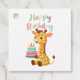 Etiquetas Para Recuerdos Cute Giraffe Happy Birthday Kids (Personalise)