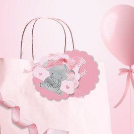 Etiquetas Para Recuerdos Cute Girly Elephant Pink Bow Birthday Party 