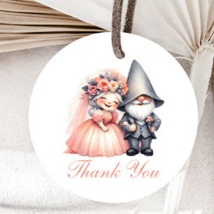 Etiquetas Para Recuerdos Cute Gnome Summer Garden Naranja Boda Gracias