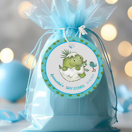 Etiquetas Para Recuerdos Cute Hatching Dino Baby Shower Favorito Tag