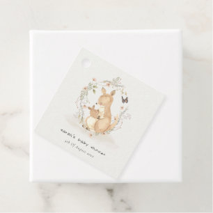 Etiquetas Para Recuerdos Cute Joey Mama Kangaroo Floral Wreath Baby Shower