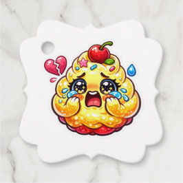 Etiquetas Para Recuerdos Cute Kawaii Cupcake Triste Llorando con Sticker Ro