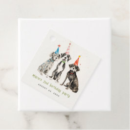 Etiquetas Para Recuerdos Cute Kids Watercolor Pawty Dog Fiesta de cumpleaño