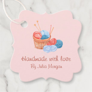 Etiquetas Para Recuerdos Cute Knit Homemade Hang Tag Rosa