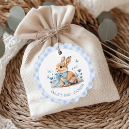 Etiquetas Para Recuerdos Cute LIttle Bunny Wildflower Gingham Gracias