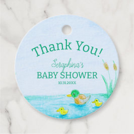 Etiquetas Para Recuerdos Cute Mallard Duck Baby Shower Gracias
