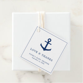 Etiquetas Para Recuerdos Cute Navy Blue Anchor Boy Nautical Baby Shower