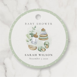 Etiquetas Para Recuerdos Cute Nursery Essential Leafy Green Baby Shower