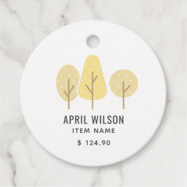ETIQUETAS PARA RECUERDOS CUTE OTOÑO AMARILLO DE ÁRBOL TRIO PRECIO DE DESPLA