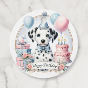 Etiquetas Para Recuerdos Cute Pastel Puppy Dalmatian - Cumpleaños