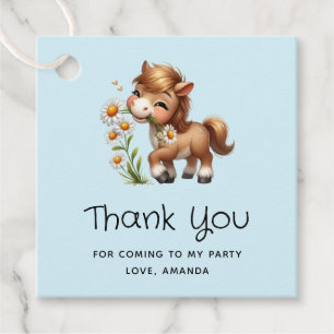 Etiquetas Para Recuerdos Cute Pony Eating Daisies Gracias