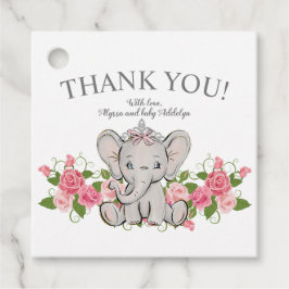 Etiquetas Para Recuerdos Cute Princess Elefante Bebé Niña Shower Agradecimi