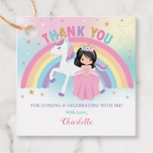 Etiquetas Para Recuerdos Cute Princess y fiesta de cumpleaños de Unicorn gr